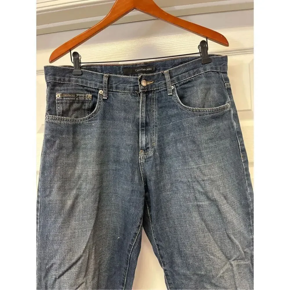 Calvin Klein Mens Relaxed Straight Fit Jeans sz 34
